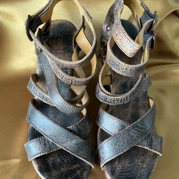 Bed Stu Juliana Wooden Wedge Platform Sandals 9.5 - Picture 3 of 13